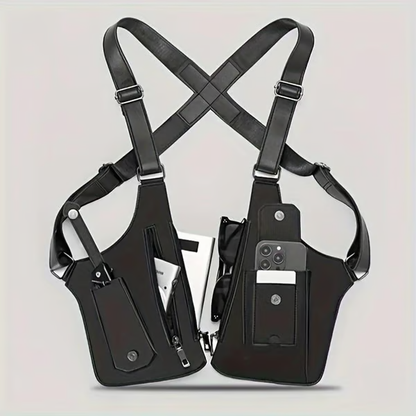 🔫 Unisex Premium Leather Shoulder Bag - Adjustable Underarm Strap
