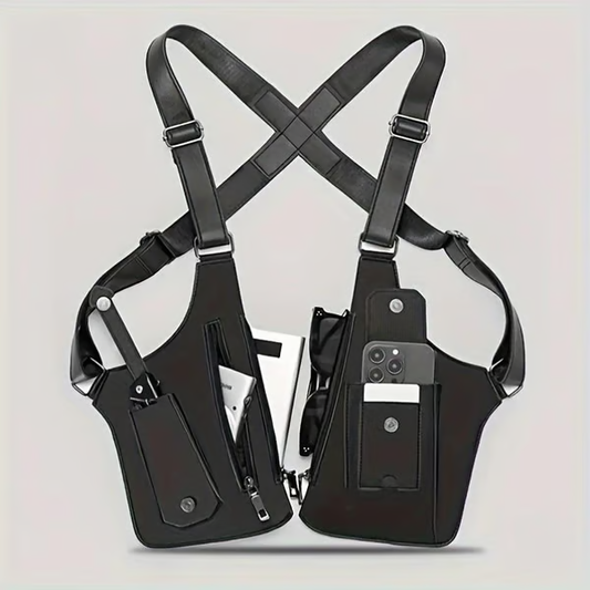 🔫 Unisex Premium Leather Shoulder Bag - Adjustable Underarm Strap