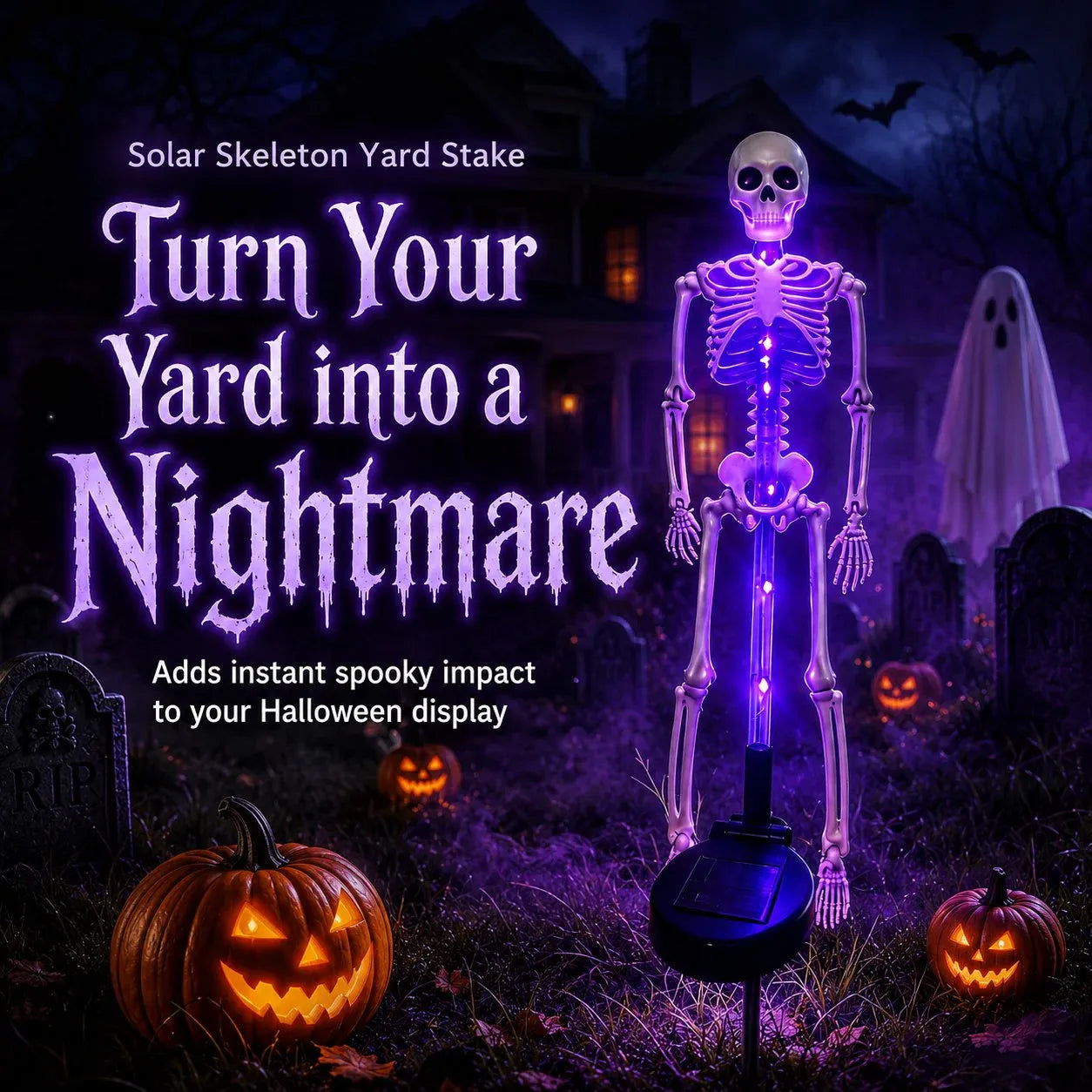 💀 Solar Skeleton Yard Stake - Image 1