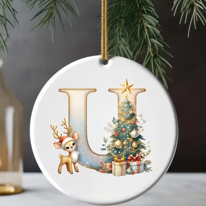 🎄Personalized Christmas Reindeer Letter Ornament🦌