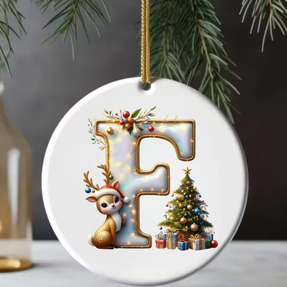 🎄Personalized Christmas Reindeer Letter Ornament🦌