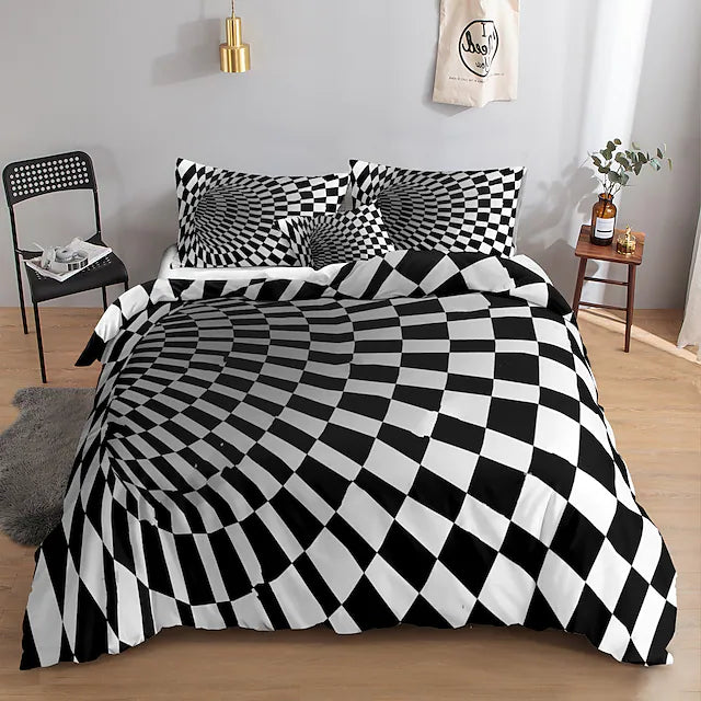 3D Vortex 3-Piece Duvet Cover Set Hotel Bedding Sets Comforter Cover with Soft Lightweight Microfiber,1 Duvet Cover, 2 Pillowcases for Double/Queen/King(1 Pillowcase for Twin/Single) coverlet