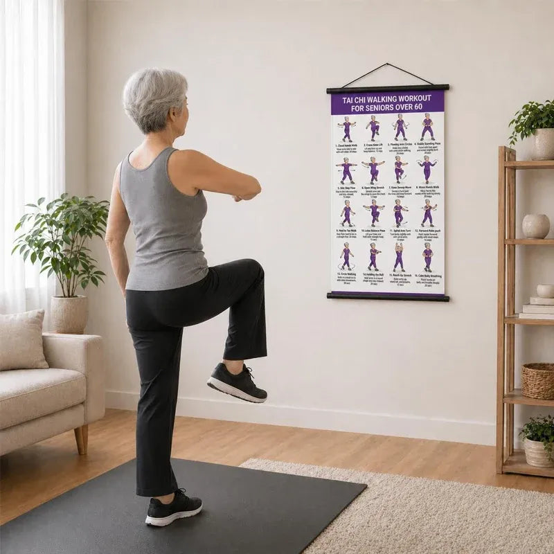 🧓📋 Tai Chi Workout Poster for Seniors – 16 illustrated exercises, standing or seated, large text – easy to follow. 💪 - Image 4