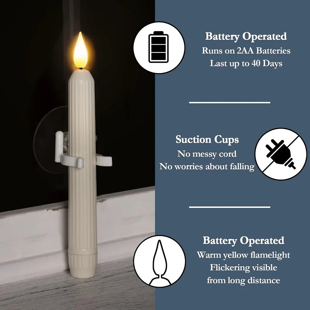 🔥Window Flameless Led Taper Candles with Sensor Dusk to Dawn