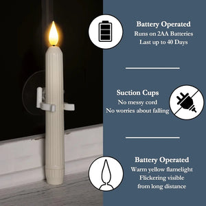 🔥Window Flameless Led Taper Candles with Sensor Dusk to Dawn