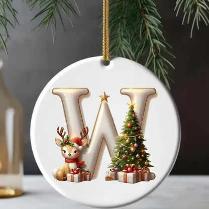 🎄Personalized Christmas Reindeer Letter Ornament🦌