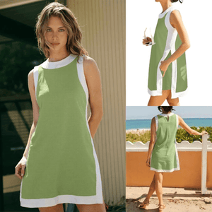⏰Hot Sale-Women's Casual Color Block Sleeveless Tops Matching Shorts with Pockets(Buy 2 Free Shipping)