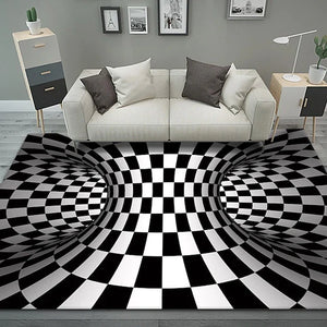 Modern Abstract 3D Vortex Area Rug Thickened Imitation Cashmere Living Room Simple Bedroom Full Bedside Blanket Sofa Home Coffee Table Non-slip Mat