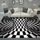 Modern Abstract 3D Vortex Area Rug Thickened Imitation Cashmere Living Room Simple Bedroom Full Bedside Blanket Sofa Home Coffee Table Non-slip Mat