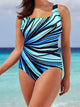 Women's Swimwear One Piece Monokini Bathing Suits Plus Size Swimsuit Tummy Control High Waist for Big Busts Rainbow Black Purple Brown Strap Bathing Suits Sports High-Waisted / New / Padded Bras