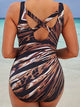 Women's Swimwear One Piece Monokini Bathing Suits Plus Size Swimsuit Tummy Control High Waist for Big Busts Rainbow Black Purple Brown Strap Bathing Suits Sports High-Waisted / New / Padded Bras
