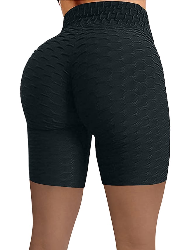 Women's Shorts Green Blue Purple High Waist Casual / Sporty Athleisure Weekend Yoga Stretchy Short Comfort Plain S M L XL XXL / Skinny