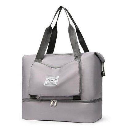 Unisex Tote Travel Bag Top Handle Bag Oxford Cloth Shopping Daily Holiday Zipper Tiered Large Capacity Solid Color Black Pink Blue
