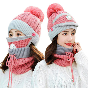 3PCS Womens Winter Scarf Set