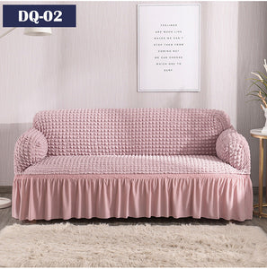 Solid Color Elastic Sofa Cover with Skirt