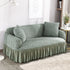 Solid Color Elastic Sofa Cover with Skirt