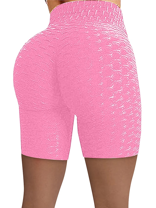 Women's Shorts Green Blue Purple High Waist Casual / Sporty Athleisure Weekend Yoga Stretchy Short Comfort Plain S M L XL XXL / Skinny