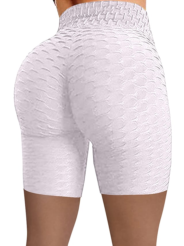 Women's Shorts Green Blue Purple High Waist Casual / Sporty Athleisure Weekend Yoga Stretchy Short Comfort Plain S M L XL XXL / Skinny