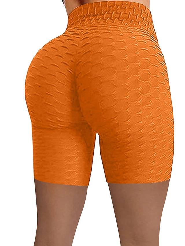 Women's Shorts Green Blue Purple High Waist Casual / Sporty Athleisure Weekend Yoga Stretchy Short Comfort Plain S M L XL XXL / Skinny