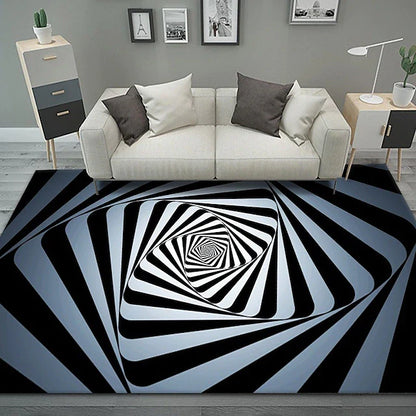 Modern Abstract 3D Vortex Area Rug Thickened Imitation Cashmere Living Room Simple Bedroom Full Bedside Blanket Sofa Home Coffee Table Non-slip Mat