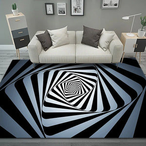 Modern Abstract 3D Vortex Area Rug Thickened Imitation Cashmere Living Room Simple Bedroom Full Bedside Blanket Sofa Home Coffee Table Non-slip Mat