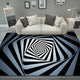 Modern Abstract 3D Vortex Area Rug Thickened Imitation Cashmere Living Room Simple Bedroom Full Bedside Blanket Sofa Home Coffee Table Non-slip Mat