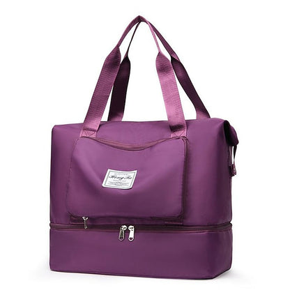 Unisex Tote Travel Bag Top Handle Bag Oxford Cloth Shopping Daily Holiday Zipper Tiered Large Capacity Solid Color Black Pink Blue
