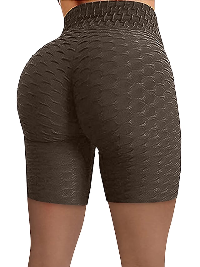 Women's Shorts Green Blue Purple High Waist Casual / Sporty Athleisure Weekend Yoga Stretchy Short Comfort Plain S M L XL XXL / Skinny