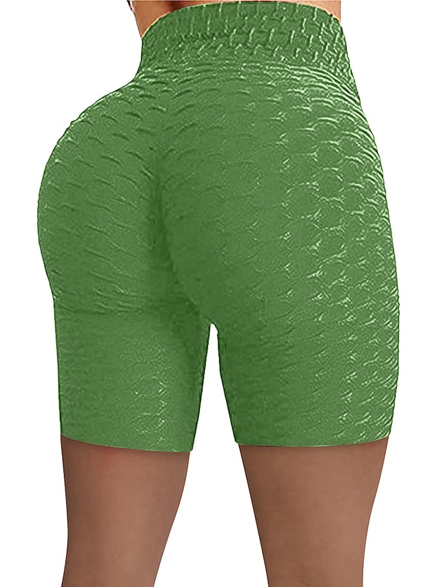 Women's Shorts Green Blue Purple High Waist Casual / Sporty Athleisure Weekend Yoga Stretchy Short Comfort Plain S M L XL XXL / Skinny