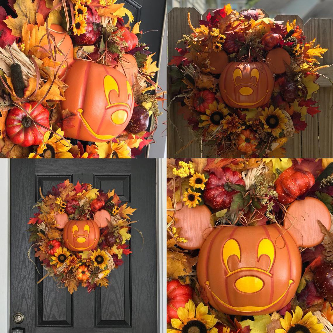 Nightmare Before Christmas Mickey Mouse Pumpkin Wreath