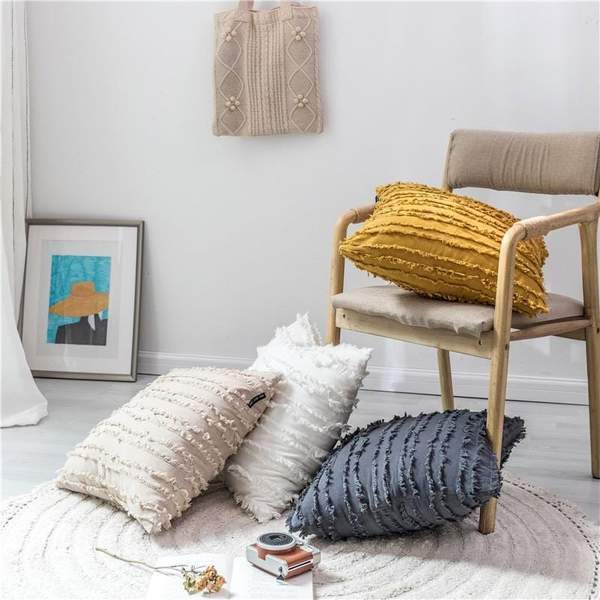 Stripe Jacquard Pillow Cover