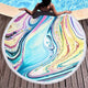 New Marbled Fringed Circular Bathroom Beach Towel