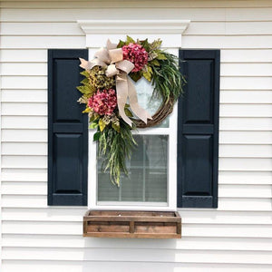 Farmhouse pink hydrangea wreath - Rustic home decor