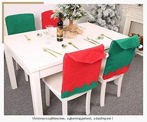 Christmas Chair Back Covers Elf Design Santa Hat