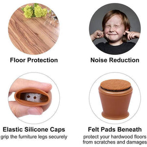 Felt Table Chair Protective Cover(1 set*4 Pcs）