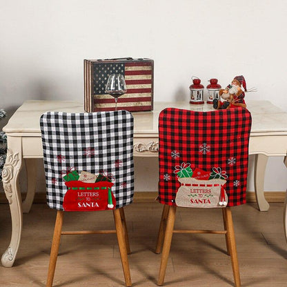 Christmas Plaid Fabric Chair Cover
