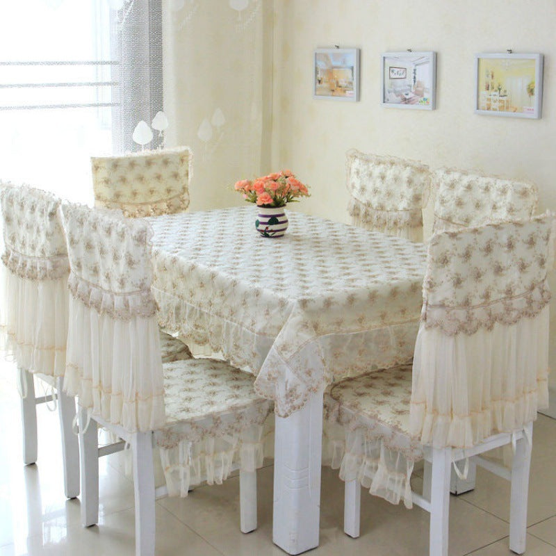 Table Cloth Lace Embroidery Dining Chairs Cover