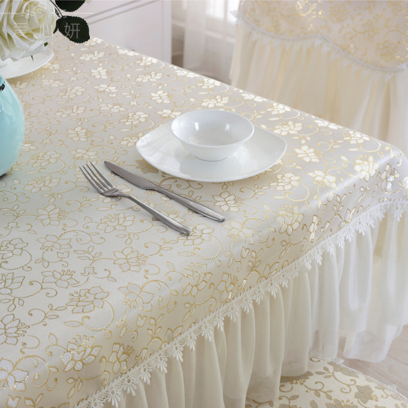 Table Cloth Lace Embroidery Dining Chairs Cover