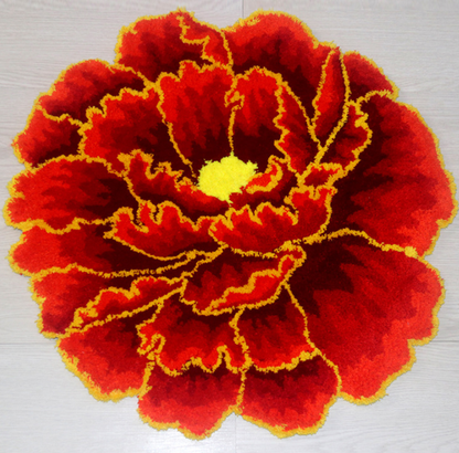 Peony Rose Flower Carpet Rug Mat