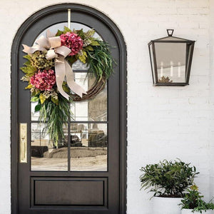 Farmhouse pink hydrangea wreath - Rustic home decor
