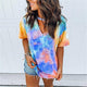 Hollow Out Tie Dye Tops Tee